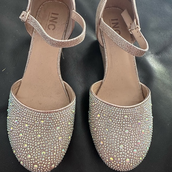 INC International Concepts Tan Rhinestone Heels - Picture 1 of 4